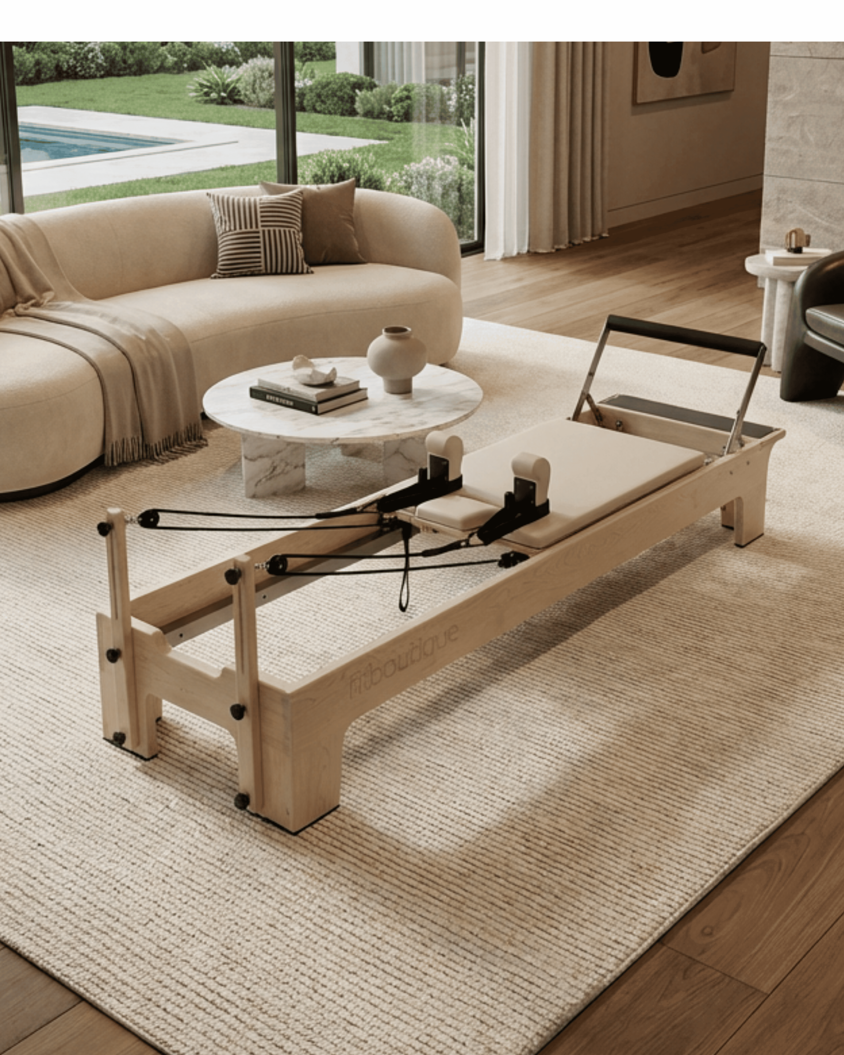 FitBoutique I Perlino Reformer Machine in a Home Setting